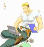  computer earphones king_of_fighters laptop lowres male male_focus real_bout snk yamazaki_ryuji yamazaki_ryuuji 