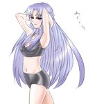 asakura_ryouko blue_eyes blue_hair breasts hien_(despaired) lingerie long_hair medium_breasts midriff solo suzumiya_haruhi_no_yuuutsu underwear 
