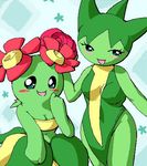  2girls bellossom flower furry g-sun lowres multiple_girls pokemon roselia 