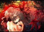  aral breasts highres large_breasts looking_at_viewer looking_back ponytail shameimaru_aya smile solo touhou 