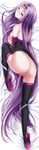  ass black_legwear blush boots breast_grab breasts covering covering_crotch dakimakura fate/stay_night fate_(series) full_body glasses grabbing highres large_breasts legs long_hair naughty_face no_panties purple_eyes purple_hair rider siseru_samurai smile solo thigh_boots thighhighs very_long_hair 