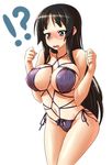  1girl akiyama_mio bad_id bad_pixiv_id bdsm bikini black_hair blush bondage bound breasts cleavage k-on! large_breasts long_hair nekomamire shibari shibarikini solo swimsuit 