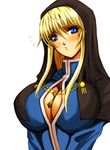  bad_id bad_pixiv_id between_breasts blush breasts cross genderswap genderswap_(mtf) goeniko goenitz huge_breasts lucretia m.u.g.e.n solo the_king_of_fighters wind_(mugen) 