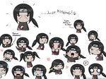  1boy :3 akatsuki_(naruto) alternate_costume angry black_hair blush chibi cloak eating expressions faces faces_of happy headband heart male_focus multiple_views naruto o_o sad saurien smile solo surprised tears the_many uchiha_itachi white_background 