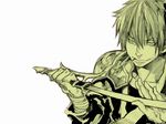  avatar:_the_last_airbender avatar_(series) avici bad_id bad_pixiv_id green jet_(avatar) male_focus monochrome nickelodeon solo sword weapon 