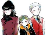  amada_ken aragaki_shinjirou bad_id bad_pixiv_id beanie brown_hair hat motsu_(mot) multiple_boys persona persona_3 sanada_akihiko white_hair 