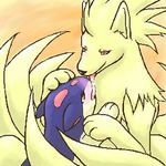  furry kiss lowres ninetales pokemon quilava saliva 