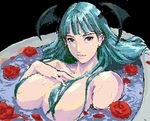  capcom darkstalkers demon_girl flower lowres morrigan_aensland rose roses succubus vampire_(game) 