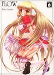  blonde_hair blush brown_eyes chii chobits dress frills frilly kailo_aoume long_hair persocom thighhighs 