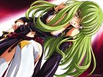  absurdres boots c.c. code_geass green_hair highres kimura_takahiro long_hair navel solo thigh_boots thighhighs yellow_eyes 