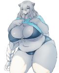 big_breasts bra breasts cleavage clothed clothing female kemono mammal nipple_outline panties slightly_chubby thick_thighs underwear wide_hips yoo_oona 