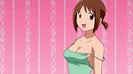  animated animated_gif bouncing_breasts breasts brown_eyes brown_hair camisole cleavage exercise hinako_(issho_ni_training) issho_ni_training medium_breasts screencap short_hair sideboob solo strap_slip sweat 