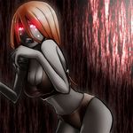  blonde_hair bra breasts claws cleavage glowing glowing_eyes large_breasts left_4_dead lingerie long_hair neoroma panties red_eyes solo tears underwear underwear_only witch_(left4dead) zombie 