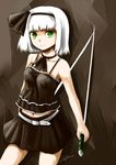  alternate_costume black_hairband dual_wielding hairband holding katana konpaku_youmu short_hair silver_hair sinzire solo sword touhou weapon 