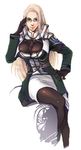  bad_id bad_pixiv_id blonde_hair breasts cleavage final_fantasy final_fantasy_xiii glasses gloves jihl_nabaat large_breasts pantyhose skirt solo 