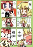  &gt;:) &gt;_&lt; :d alice_margatroid angry blonde_hair blush_stickers braid chibi closed_eyes comic crossed_arms hard_translated hat herada_mitsuru hong_meiling jitome multiple_girls no_eyes o_o open_mouth red_hair ribbon shanghai_doll shouting smile sweatdrop touhou translated twin_braids v-shaped_eyebrows |_| 