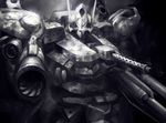  armored_core evangel greyscale mecha monochrome mozuo no_humans 