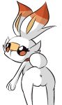  alpha_channel anthro anus darayajonjet female fur lagomorph looking_back mammal nintendo orange_fur pok&eacute;mon pok&eacute;mon_(species) pussy rear_view scorbunny simple_background transparent_background video_games white_fur 