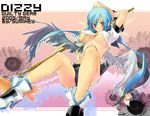  asymmetrical_wings blue_hair blue_sailor_collar breasts dizzy guilty_gear large_breasts red_eyes sailor_collar solo source_request sumi_hei underboob wings 