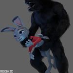  3d_(artwork) anthro butt canid canine carrying comandorekin digital_media_(artwork) disney duo female female_penetrated from_behind_(disambiguation) interspecies judy_hopps lagomorph male male/female male_penetrating mammal on_top penetration penis rabbit reverse_cowgirl_position rubber sex size_difference smaller_female standing were werecanid werecanine werewolf zootopia 