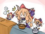  chibi clone cooking ibuki_suika minigirl multiple_girls touhou yanagi_(nurikoboshi) 