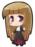  bangs blunt_bangs brown_hair chibi dress hime_cut long_hair lowres pac-man_eyes solo suntail umineko_no_naku_koro_ni ushiromiya_rosa 