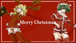  :q alice_margatroid antlers bare_shoulders bell bell_collar blonde_hair book christmas collar green_hair kazami_yuuka kuronuko_neero leash multiple_girls santa_costume shorts tears thighhighs tongue tongue_out touhou wallpaper 