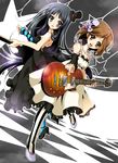  akiyama_mio bad_id bad_pixiv_id bass_guitar blue_legwear don't_say_&quot;lazy&quot; facepaint guitar hat highres hirasawa_yui instrument k-on! kujou_ichiso mini_hat mini_top_hat multiple_girls pantyhose shoes striped striped_legwear top_hat vertical-striped_legwear vertical_stripes 