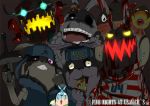  animatronic anthro avian bird blank_stare blood boris_(usavich) chicken clothed clothing comaneci creepy ear_piercing evil_grin five_nights_at_freddy&#039;s food glowing glowing_eyes gun hocchi kedamsky kirenenko lagomorph looking_at_viewer m_(usavich) machine machine_gun male mammal mechanenko open_mouth piercing pizza putin_(usavich) rabbit ranged_weapon robot safety_pin scared sharp_teeth smile teeth undead usavich video_games weapon 