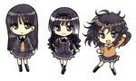  amagami ayatsuji_tsukasa black_hair chibi kibito_high_school_uniform morishima_haruka multiple_girls sakiran_densha school_uniform tanamachi_kaoru 