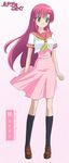  gongke198474 hayate_no_gotoku! katsura_hinagiku kneehighs long_hair pink_hair school_uniform serafuku socks solo yellow_eyes 