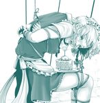  bad_id bad_pixiv_id bdsm bondage bound braid cake food izayoi_sakuya maid monochrome pastry rope saliva solo tatsumi tears touhou twin_braids 