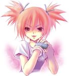  artist_request gloves hair_ribbon lowres matilda_matisse open_mouth red_eyes red_hair ribbon shaman_king solo twintails 