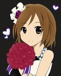  amagu bad_id bad_pixiv_id bouquet brown_eyes brown_hair don't_say_&quot;lazy&quot; flower hirasawa_yui k-on! short_hair solo 