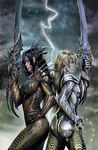  armor danielle_baptiste lightning rain sara_pezzini sword weapon witchblade 