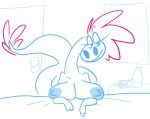  2019 alien anthro areola bed bedroom bedroom_eyes bent_over big_breasts big_butt breast_rest breasts butt eyelashes female front_view hair half-closed_eyes inside long_neck looking_at_viewer nipples nude pose seductive smile solo sylvia the_weaver wander_over_yonder wide_hips zbornak 