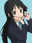  adjusting_eyewear akiyama_mio bad_id bad_pixiv_id black_hair e-n glasses k-on! school_uniform solo 