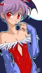  breasts capcom cleavage darkstalkers demon_girl lilith_aensland oekaki purple_hair red_eyes succubus vampire_(game) vampire_savior 