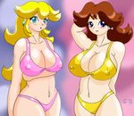  2girls bikini nintendo princess_daisy princess_peach quality sh swimsuit 