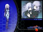  blue_eyes bodysuit inia_sestina muvluv muvluv_alternative_total_eclipse pilot_suit purple_hair wallpaper 