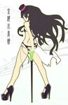  akiyama_mio bad_id bad_pixiv_id bangs black_hair blunt_bangs cane hat high_heels k-on! kendo_(artist) lingerie long_hair platform_footwear shoes solo underwear walking_stick 