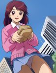  haruyama_kazunori kurita_yuuko lunchbox oishinbo oishinbo_(anime) panties red_eyes red_hair solo sweater underwear 
