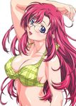  bra breasts glasses kazami_mizuho lingerie long_hair onegai_teacher purple_eyes red_hair underwear 