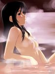  black_hair blush long_hair masturbation nude onsen original sakaki_imasato solo 
