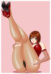  anna_williams ass ass_grab breasts brown_hair cameltoe green_eyes high_heels legs short_hair tekken 