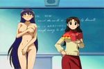  azumanga_daiou blush breasts cap large_breasts naked sakaki tanizaki_yukari uncensored very_long_hair 