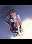  barefoot brown_eyes brown_hair bunny chair chihaya_72 feet hairband hug idolmaster idolmaster_(classic) idolmaster_live_for_you! letterboxed light long_hair minase_iori sad shade sitting solo stuffed_animal stuffed_bunny stuffed_toy tears 