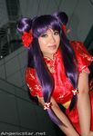  angelicstar asian asian_clothes belt china_dress chinadress chinese_clothes cosplay dress flower long_dress photo photo_shoot photograph purple_hair ranma_1/2 red_dress red_flower red_shoes shampoo_(ranma_1/2) shoes 