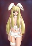  210ten animal_ears bandages blonde_hair chiester00 chiester_sisters eyepatch long_hair no_bra red_eyes solo umineko_no_naku_koro_ni 