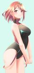  1girl absurdres breasts competition_swimsuit highres homura_(xenoblade_2) nintendo one-piece_swimsuit red_eyes red_hair smile swimsuit xenoblade xenoblade_(series) xenoblade_2 